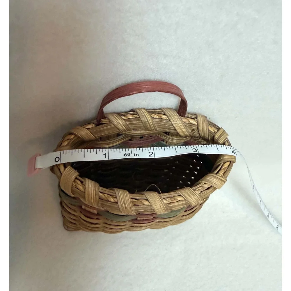 Handwoven Splint Wood Wall Basket 6